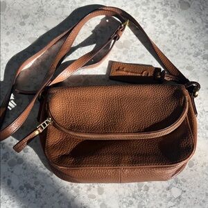 Fossil 1954 crossbody fold over top brown bag